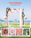 VEVOR Artificial Wedding Arch Flowers Kit Pink With 2 Pcs Flowers 3 Pcs Drapes