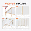 VEVOR 2PCS 31.5inch/80cm High Wedding Flower Stand, With Acrylic Laminate,Metal Vase Column Geometric Centerpiece Stands, Gold Rectangular Floral Display Rack for Events Reception, Party Decoration