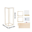 VEVOR 2PCS 31.5inch/80cm High Wedding Flower Stand, With Acrylic Laminate,Metal Vase Column Geometric Centerpiece Stands, Gold Rectangular Floral Display Rack for Events Reception, Party Decoration