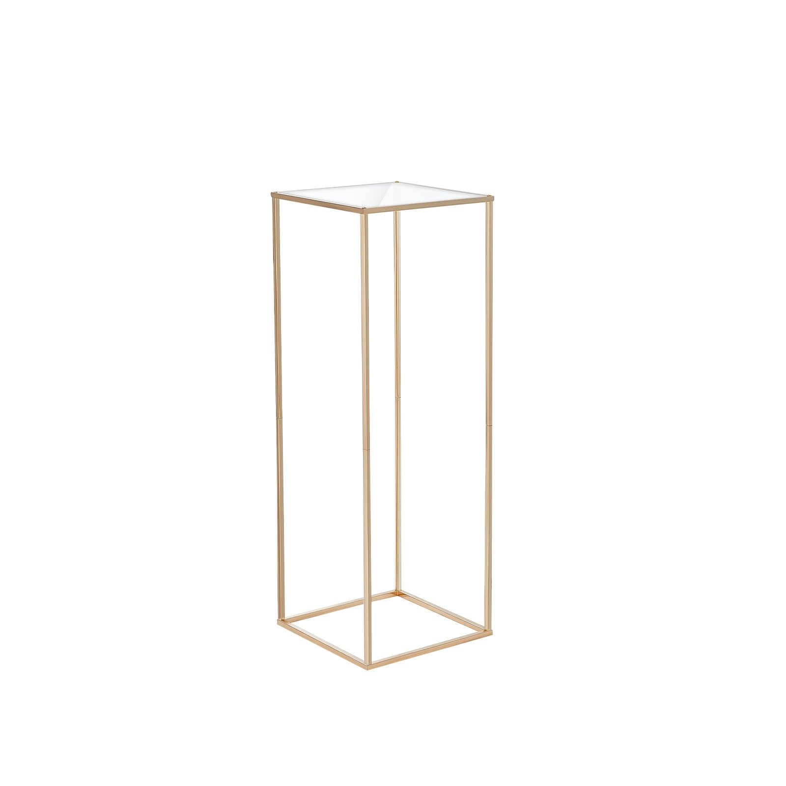 VEVOR 10PCS 31.5inch/80cm High Wedding Flower Stand, With Acrylic Laminate,Metal Vase Column Geometric Centerpiece Stands, Gold Rectangular Floral Display Rack for Events Reception, Party Decoration
