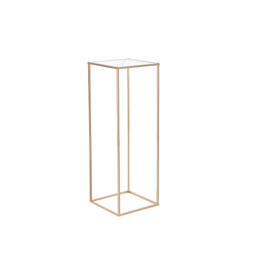 VEVOR 10PCS 31.5inch/80cm High Wedding Flower Stand, With Acrylic Laminate,Metal Vase Column Geometric Centerpiece Stands, Gold Rectangular Floral Display Rack for Events Reception, Party Decoration