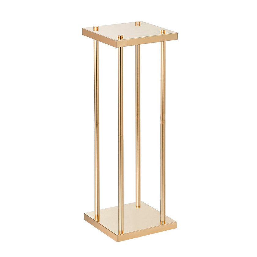 VEVOR 4PCS Gold Metal Column Wedding Flower Stand, 31.5inch/80cm High With Metal Laminate, Vase Geometric Centerpiece Stands, Cylindrical Floral Display Rack for Events Reception, Party Road Leads