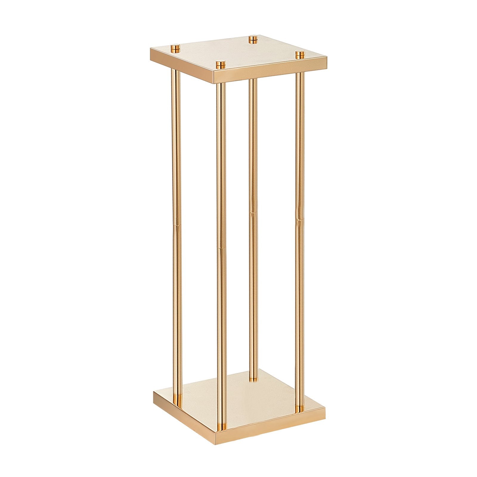 VEVOR 4PCS Gold Metal Column Wedding Flower Stand, 31.5inch/80cm High With Metal Laminate, Vase Geometric Centerpiece Stands, Cylindrical Floral Display Rack for Events Reception, Party Road Leads