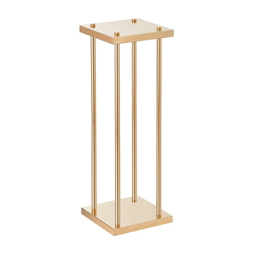 VEVOR 4PCS Gold Metal Column Wedding Flower Stand, 31.5inch/80cm High With Metal Laminate, Vase Geometric Centerpiece Stands, Cylindrical Floral Display Rack for Events Reception, Party Road Leads