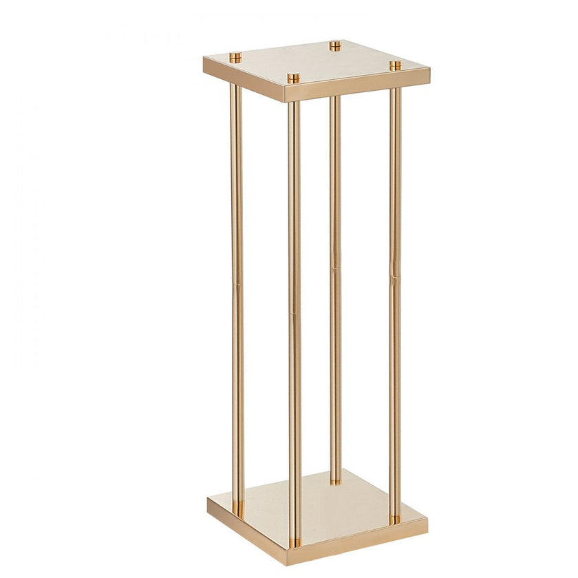VEVOR 4PCS Gold Metal Column Wedding Flower Stand, 23.6inch /60cm High With Metal Laminate, Vase Geometric Centerpiece Stands, Cylindrical Floral Display Rack for Events Reception, Party Road Leads