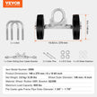 VEVOR Sliding Gate Kit 6” Adjustable Heavy Duty Rolling Hardware 600 lbs Load