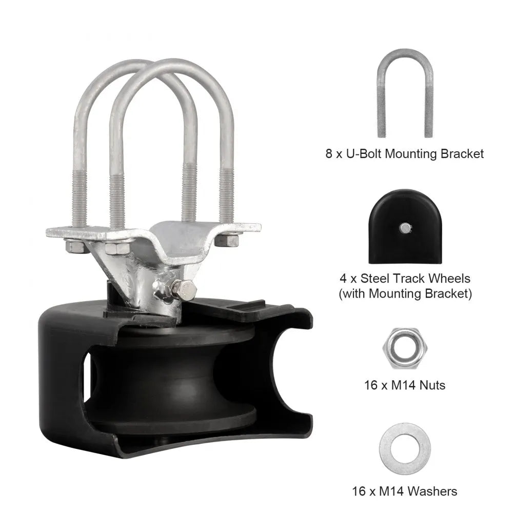 VEVOR Sliding Gate Kit w/ U-Shaped Groove 4 Track Wheels/Cover for Cantilever