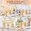 VEVOR 10PCS 16cm/6.3” Wedding Flower Vase Metal Gold Floral Stand for Table