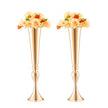 VEVOR 2PCS 56cm/22.05” Tall Wedding Flower Vase Metal Gold Trumpet for Tables