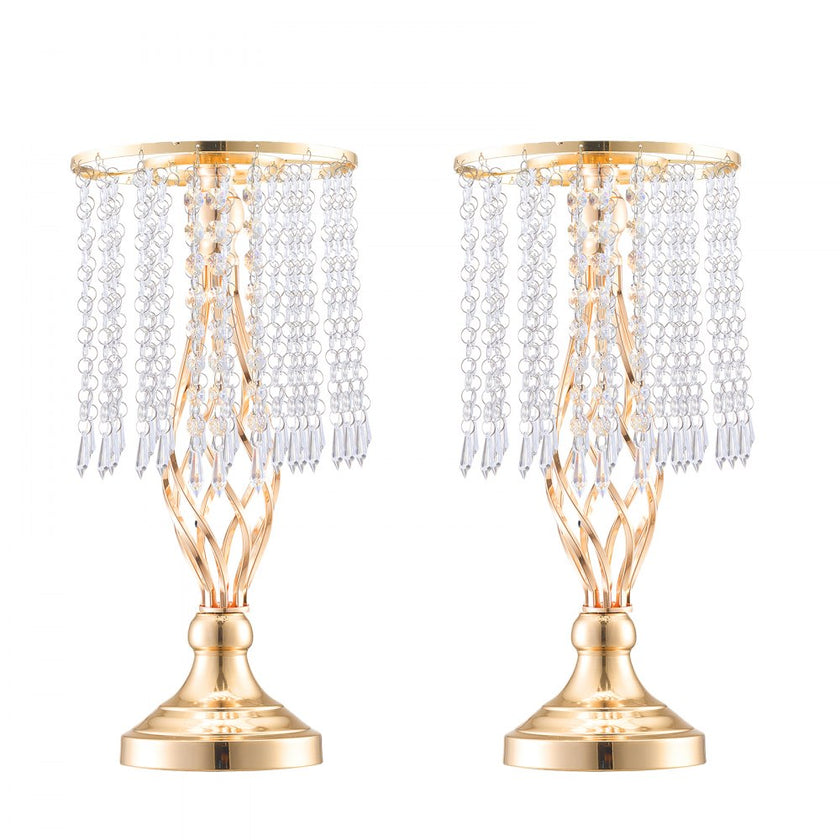VEVOR 20PCS 43cm/16.9” Tall Crystal Wedding Flower Stand Vase for Party Decor