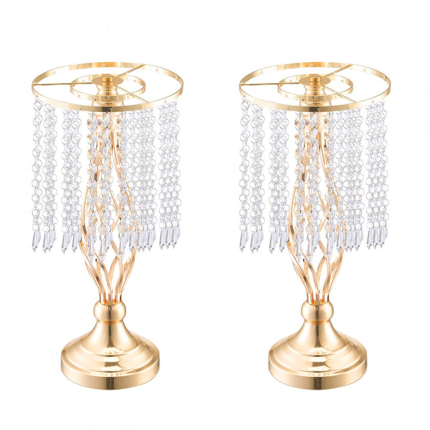 VEVOR 20PCS 43cm/16.9” Tall Crystal Wedding Flower Stand Vase for Party Decor