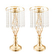 VEVOR 12PCS 49cm/19.3” Tall Crystal Wedding Flower Stand Vase for Party Decor