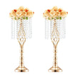 VEVOR 2PCS 55cm/21.65” Tall Crystal Wedding Flower Stand Vase for Party Decor