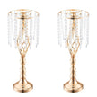VEVOR 2PCS 55cm/21.65” Tall Crystal Wedding Flower Stand Vase for Party Decor