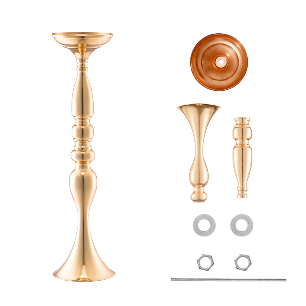 VEVOR 24PCS 50cm/19.7” Wedding Flower Vase Metal Gold Floral Stand for Table