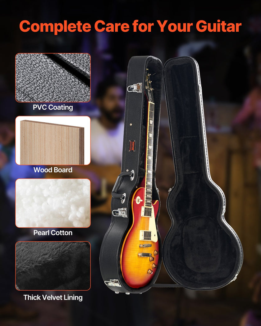VEVOR Electric Guitar Hard Case 41.34 in With Lock And Key for LES Paul Guitars