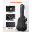 Acoustic Guitar Hard Case for 41-Inch Guitars, Hard-Shell Protective Travel Case with Accessory Compartment, Backpack Straps & Handle