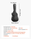 Acoustic Guitar Hard Case for 41-Inch Guitars, Hard-Shell Protective Travel Case with Accessory Compartment, Backpack Straps & Handle