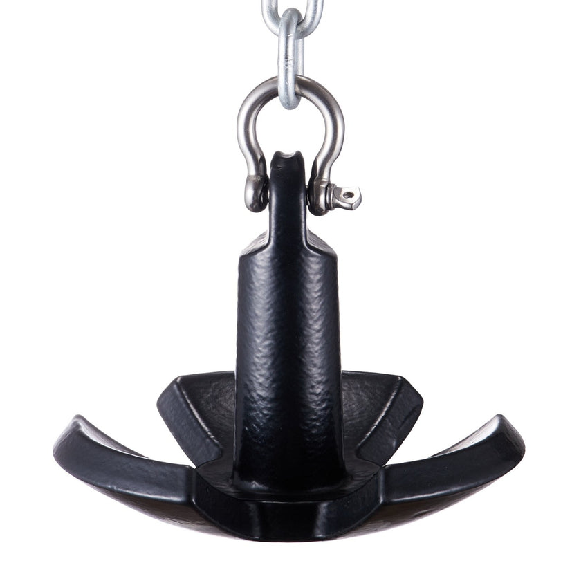 VEVOR River Anchor, 12 LBS Boat Anchor Cast Iron Black Vinyl-Coated with Shackle, Marine Grade Mushroom Anchor for Boats Up To 10 ft, Impressive Holding Power in River and Mud Bottom Lakes