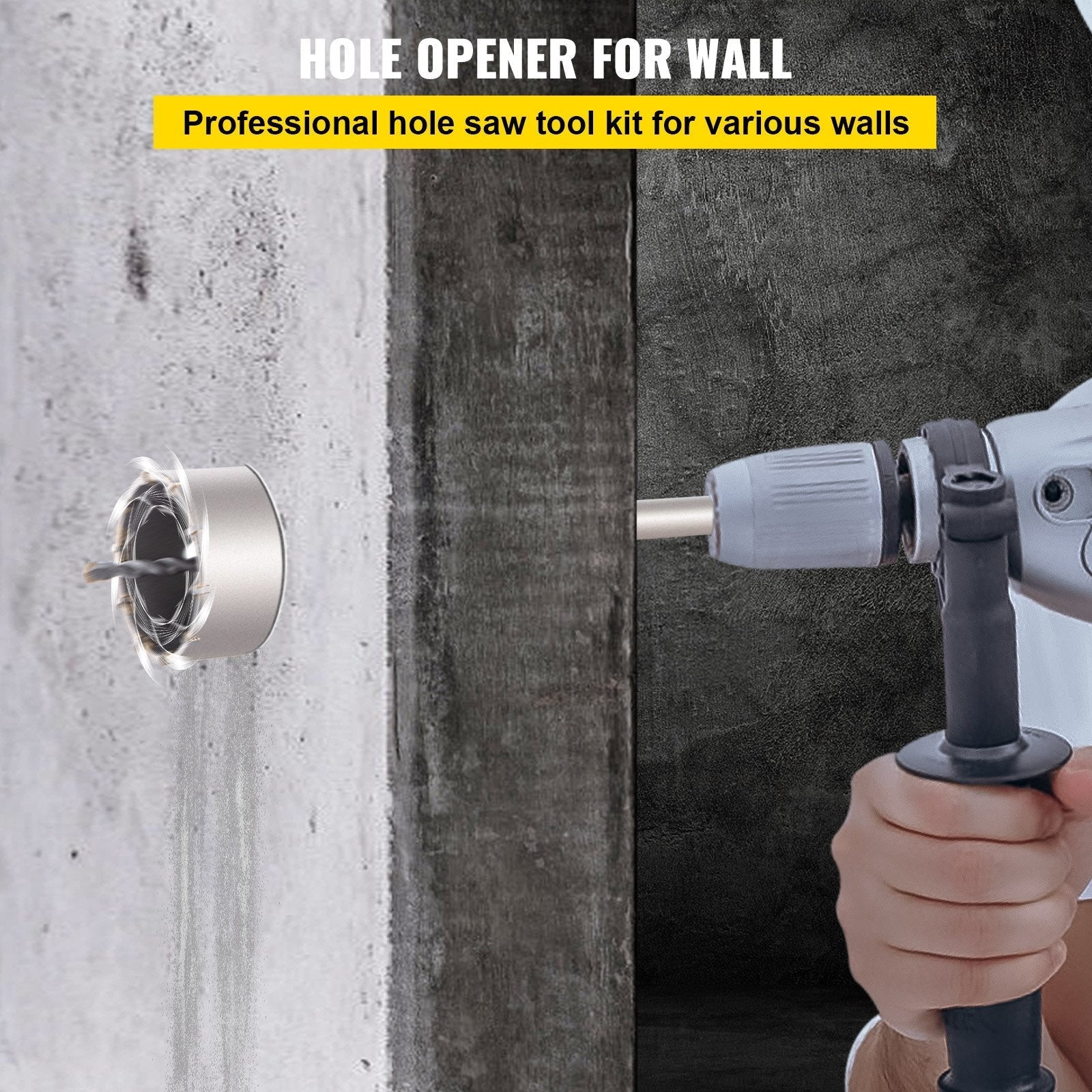 VEVOR Concrete Hole Saw Kit, 30/40/65/80/100mm Drill Bit Set SDS Plus or SDS Max Shank Wall Hole Cutter with 11.8