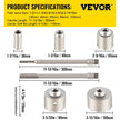 VEVOR Concrete Hole Saw Kit, 30/40/65/80/100mm Drill Bit Set SDS Plus or SDS Max Shank Wall Hole Cutter with 11.8