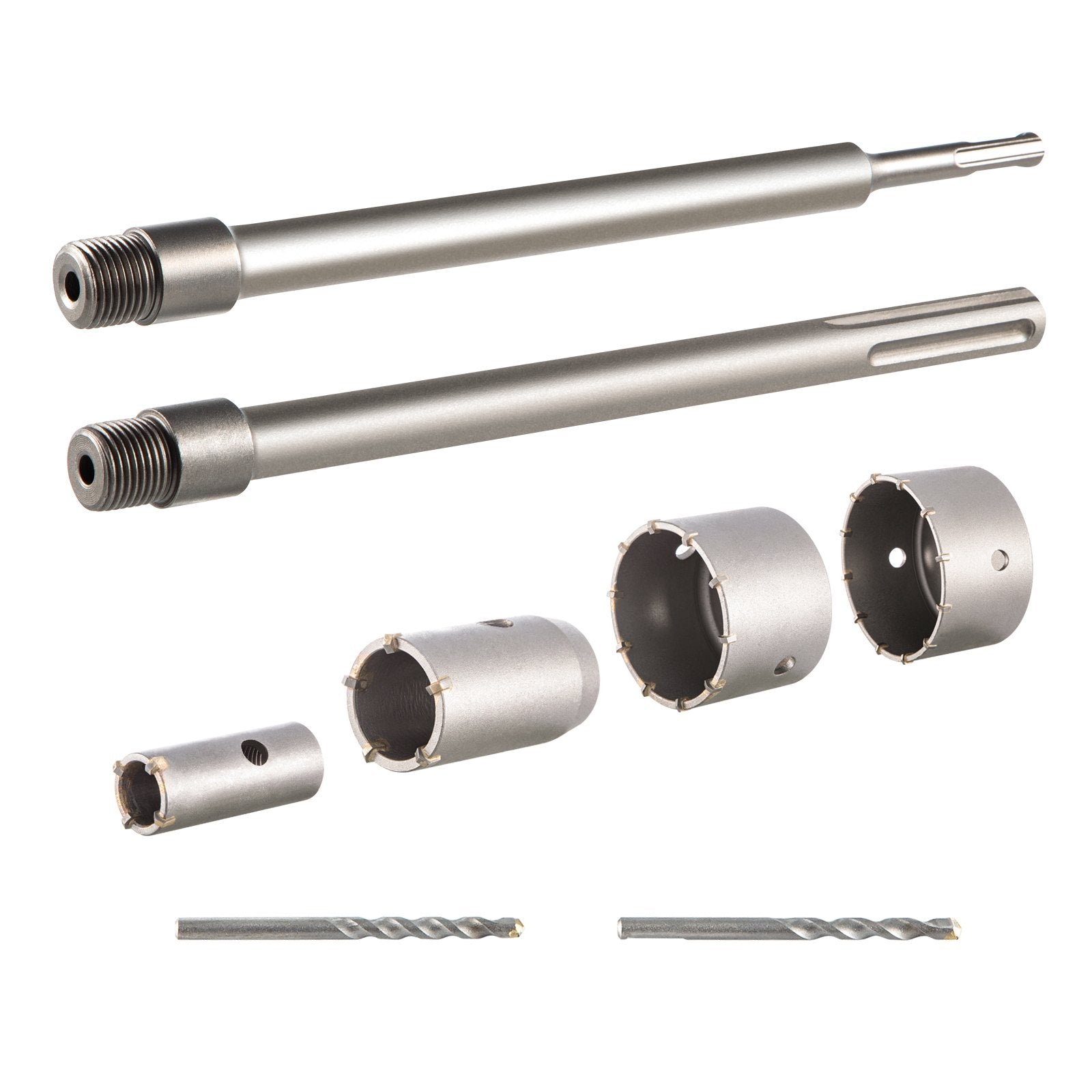 VEVOR Concrete Hole Saw Kit, 30/40/65/80/100mm Drill Bit Set SDS Plus or SDS Max Shank Wall Hole Cutter with 11.8
