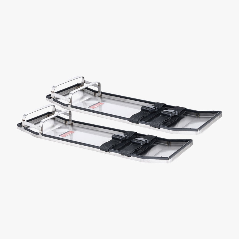 VEVOR Concrete Knee Boards Stainless Steel, 28'' x 8'' Concrete Sliders, Knee Boards For Concrete, Concrete Knee Pads Pair Moving Sliders, with Board Straps for Cement and Concrete Finishing