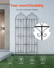 VEVOR 2 Packs Metal Garden Trellis for Climbing Plant Support 87x20 in Rustproof