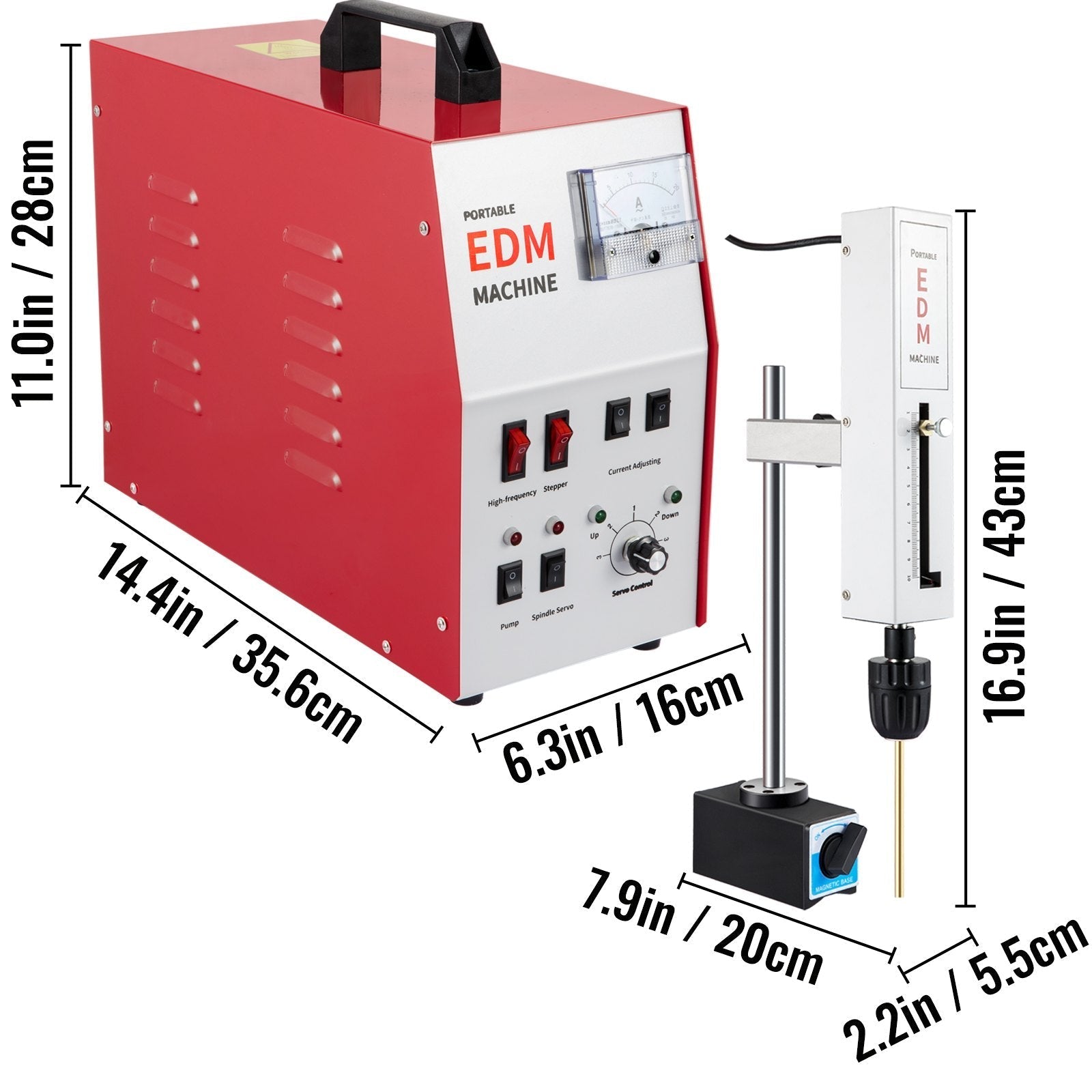 VEVOR Portable EDM Machine 800W EDM Tap Remover Depth Setting 0.039