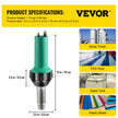 VEVOR Roofing Welder, 4 Pcs PVC Welding Gun, 1600W Hot Air Plastic Welder, 120V PVC Heat Gun, Plastic Welder w/ Mica Pipe Heating Core, Stepless Temperature Regulation 104-1112 °F Plastic Welder Kit