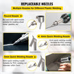 VEVOR Roofing Welder, 8 Pcs PVC Welding Gun, 1600W Hot Air Plastic Welder, 120V PVC Heat Gun, Plastic Welder w/ Mica Pipe Heating Core, Stepless Temperature Regulation 104-1112 °F Plastic Welder Kit