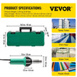 VEVOR Roofing Welder, 14 PCS PVC Welding Gun, 1600W PVC Welder With Case, 120V PVC Heat Gun, Plastic Welder w/ Mica Pipe Heating Core, Stepless Temperature Regulation 104-1112 °F Plastic Welder Kit