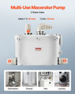 VEVOR Macerator Pump 500W 29 GPM Flow 26 ft Head Lift for Kitchen Basement Sink