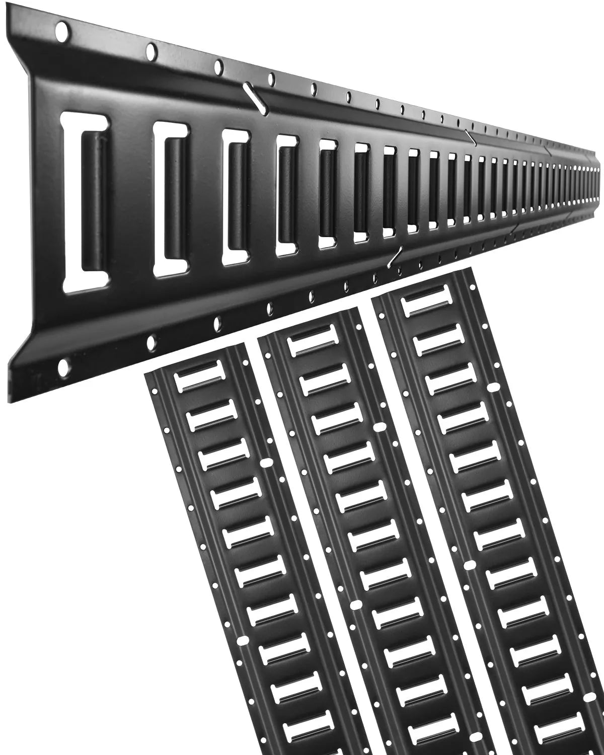 VEVOR E Track Tie Down Rail Kit, 5' Steel Rails, 4 Pack, Secure Cargo & Heavy Loads Up to 2000 lbs, Heavy Duty Etrack Rails with Screws for Garages, Vans, Trailers, Motorcycle Tie Downs, ATV Mountings