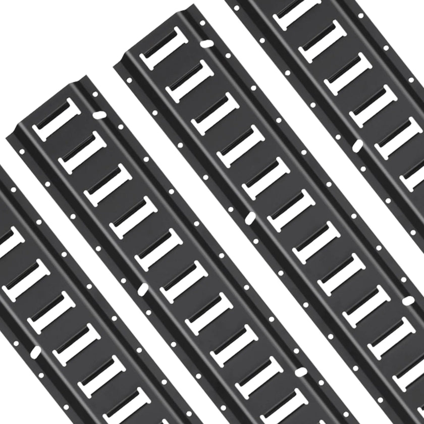 VEVOR E Track Tie Down Rail Kit, 5' Steel Rails, 4 Pack, Secure Cargo & Heavy Loads Up to 2000 lbs, Heavy Duty Etrack Rails with Screws for Garages, Vans, Trailers, Motorcycle Tie Downs, ATV Mountings
