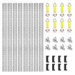 VEVOR E Track Tie-Down Rail Kit, 24PCS 5' E-Tracks Set Includes 8 Steel Rails & 8 O-Ring Anchors & 8 Tie-Offs with D-Ring, Versatile Securing Accessories for Cargo Motorcycles Bikes, 2000 lbs Load