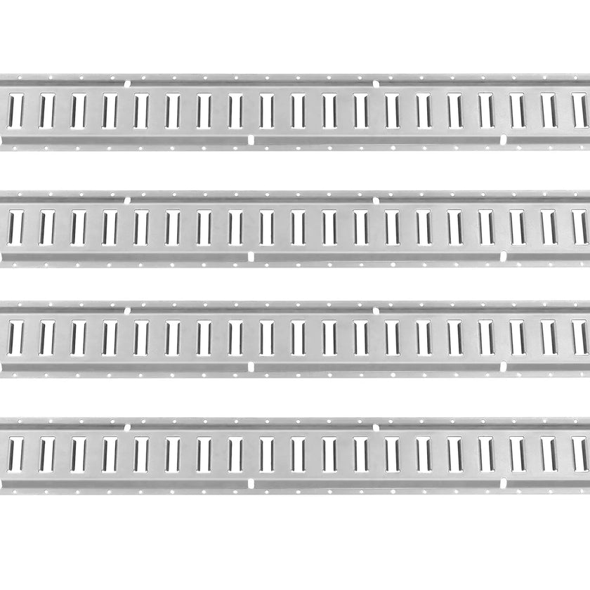 VEVOR E Track Tie-Down Rail Kit, 24PCS 5' E-Tracks Set Includes 8 Steel Rails & 8 O-Ring Anchors & 8 Tie-Offs with D-Ring, Versatile Securing Accessories for Cargo Motorcycles Bikes, 2000 lbs Load