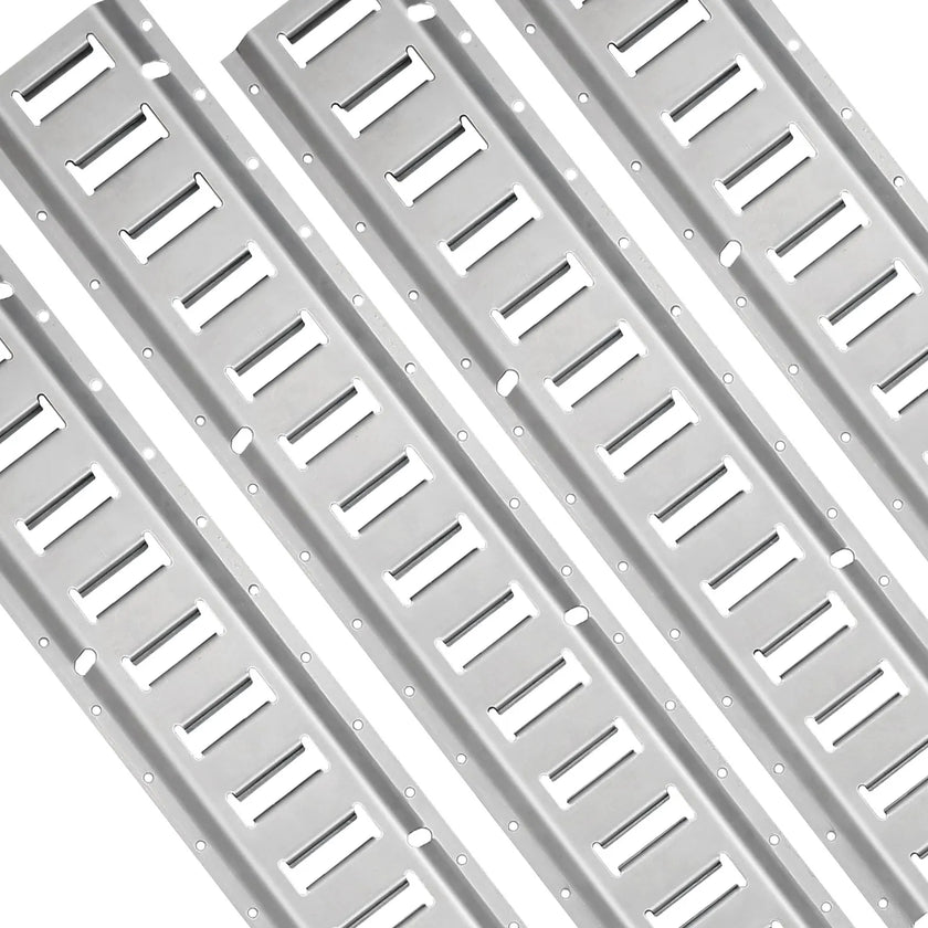 VEVOR E Track Tie-Down Rail Kit, 24PCS 5' E-Tracks Set Includes 8 Steel Rails & 8 O-Ring Anchors & 8 Tie-Offs with D-Ring, Versatile Securing Accessories for Cargo Motorcycles Bikes, 2000 lbs Load