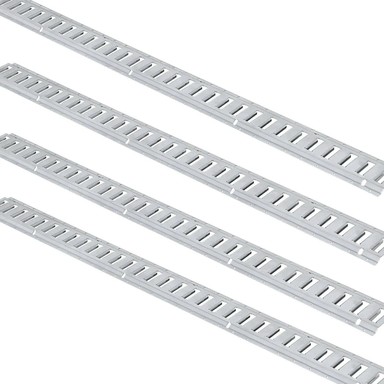 VEVOR E Track Tie-Down Rail Kit, 24PCS 5' E-Tracks Set Includes 8 Steel Rails & 8 O-Ring Anchors & 8 Tie-Offs with D-Ring, Versatile Securing Accessories for Cargo Motorcycles Bikes, 2000 lbs Load
