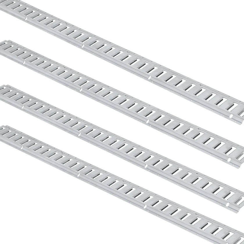 VEVOR E Track Tie-Down Rail Kit, 24PCS 5' E-Tracks Set Includes 8 Steel Rails & 8 O-Ring Anchors & 8 Tie-Offs with D-Ring, Versatile Securing Accessories for Cargo Motorcycles Bikes, 2000 lbs Load