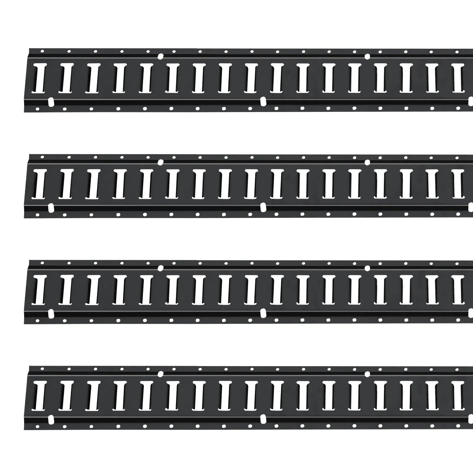 VEVOR E Track Tie-Down Rail Kit, 18PCS 5' E-Tracks Set Includes 4 Steel Rails & 8 O-Ring Anchors & 4 Tie-Offs with D-Ring & 2 Ratchet Straps, Securing Accessories for Cargo Motorcycles Bikes, 2000 lbs