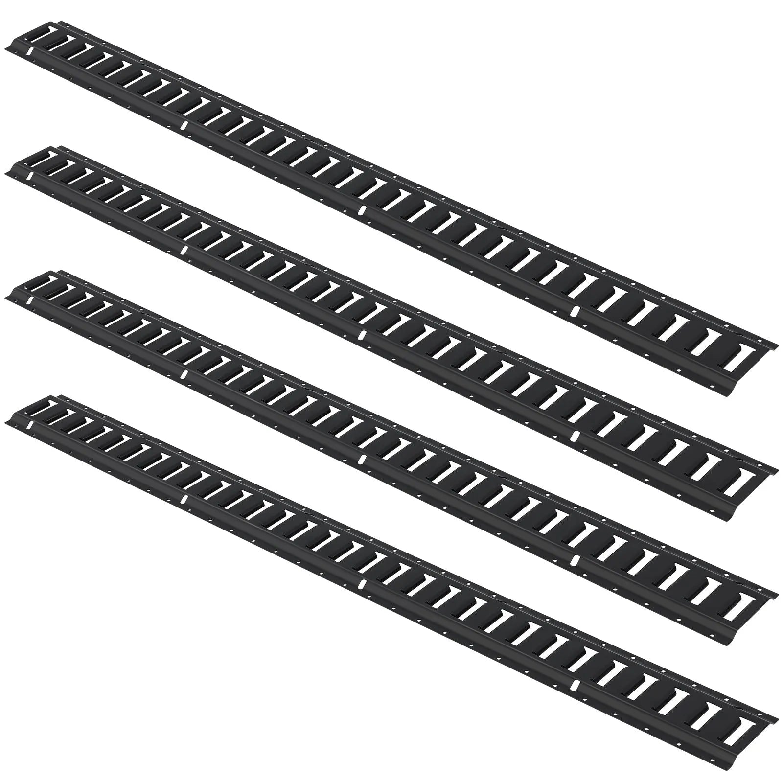 VEVOR E Track Tie-Down Rail Kit, 18PCS 5' E-Tracks Set Includes 4 Steel Rails & 8 O-Ring Anchors & 4 Tie-Offs with D-Ring & 2 Ratchet Straps, Securing Accessories for Cargo Motorcycles Bikes, 2000 lbs