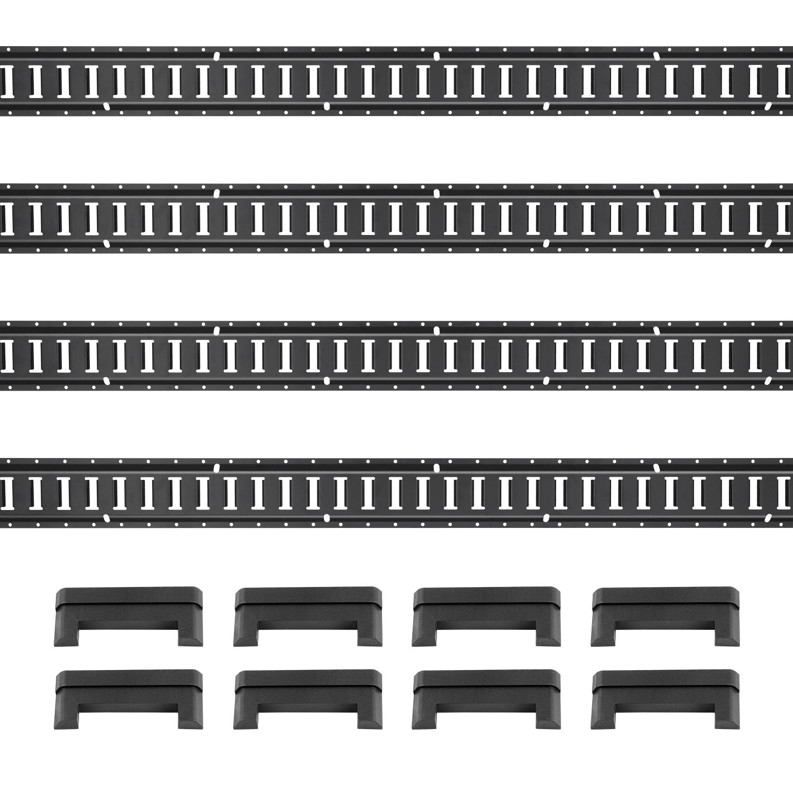 VEVOR E Track Tie Down Rail Kit, 2' Steel Rails, 4 Pack, Secure Cargo & Heavy Loads Up to 2000 lbs, Heavy Duty Etrack Rails with Screws for Garages, Vans, Trailers, Motorcycle Tie Downs, ATV Mountings