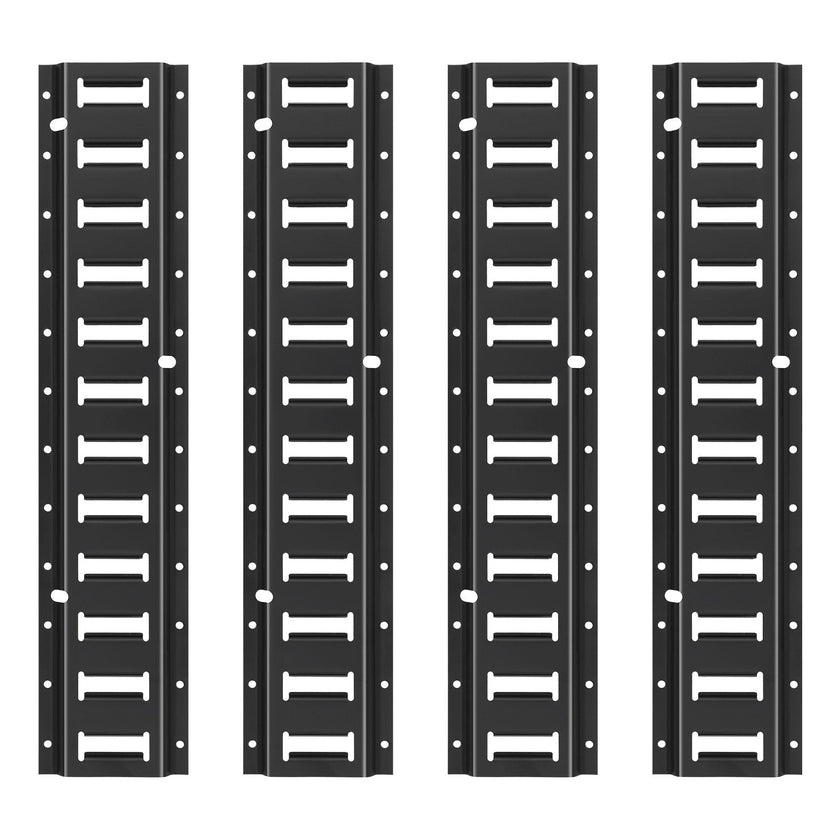 VEVOR E Track Tie Down Rail Kit, 2' Steel Rails, 4 Pack, Secure Cargo & Heavy Loads Up to 2000 lbs, Heavy Duty Etrack Rails with Screws for Garages, Vans, Trailers, Motorcycle Tie Downs, ATV Mountings