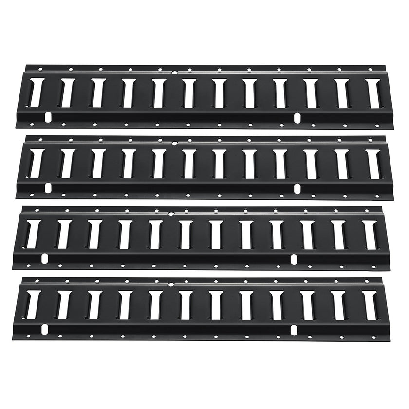 VEVOR E Track Tie Down Rail Kit, 2' Steel Rails, 4 Pack, Secure Cargo & Heavy Loads Up to 2000 lbs, Heavy Duty Etrack Rails with Screws for Garages, Vans, Trailers, Motorcycle Tie Downs, ATV Mountings