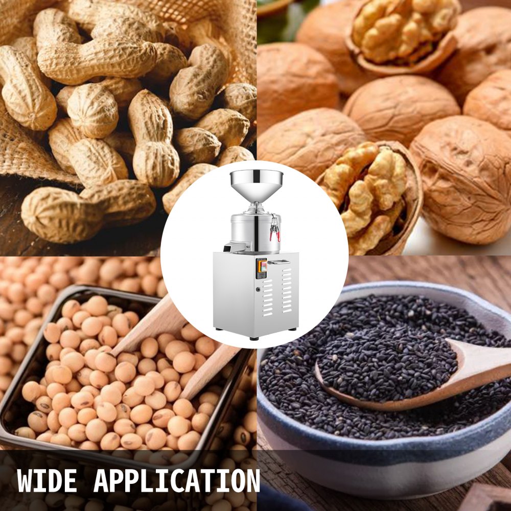 VEVOR Commercial Peanut Butter Maker 15 Kg/h, Electric Peanut Butter Maker 2850 r/min Stainless Steel, Peanut Butter Maker Machine 1100w for Peanut Sesame Walnut Butter