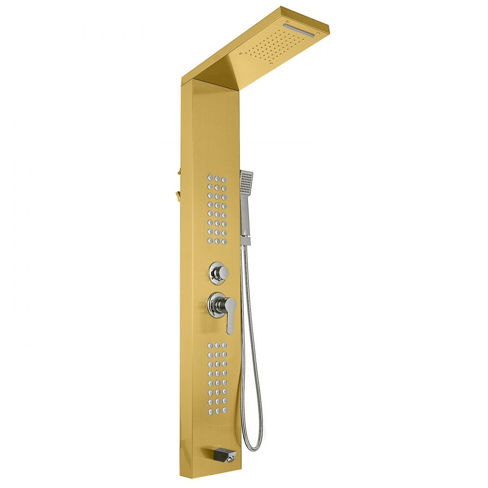 5 in1 Stainless Steel Shower Panel System Water Faucet Sprayer Gold