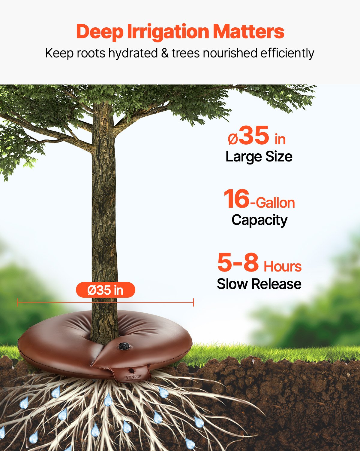 VEVOR Tree Watering Ring 4 Packs 16 Gallons Slow Release Tree Water Bag Durable