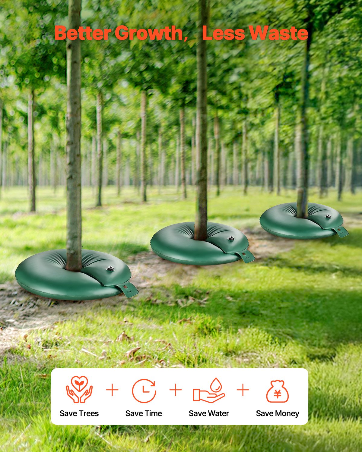 VEVOR Tree Watering Ring 4 Packs 20 Gallons Slow Release Tree Water Bag Durable