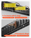 VEVOR E Track Tie-Down Rail Kit, 30PCS 5FT E-Tracks Set Includes 4 Steel Rails & 2 Single Slot & 8 O Rings & 8 Tie-Offs w/ D-Ring & 8 End Caps, Securing Accessories for Cargo, Motorcycles, and Bikes